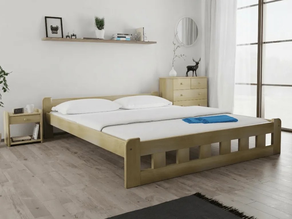 Pat inalt Naomi 180x200 cm, pin Saltele: Cu saltele Deluxe 10 cm, Somiera pat: Cu lamele curbate