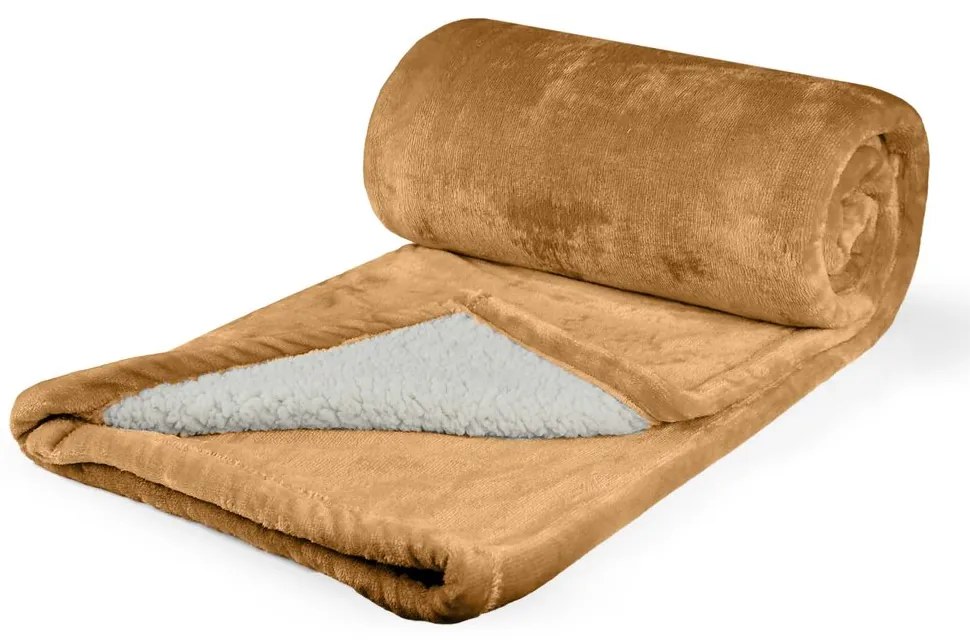 Pătură din microflanel cu imitație de mielușel