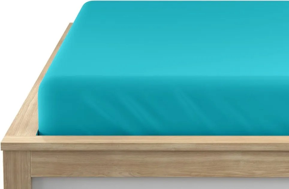 Cearsaf Jersey HIGHFIT turcoaz 180 x 200 cm