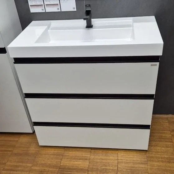 Set mobilier baie (masca stativa cu 3 sertare si lavoar) Kolpa San Harmony 100x48xH90, gri deschis