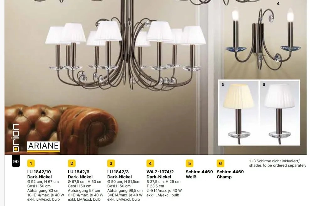 Candelabru stil clasic cu cristal K9 ARIANE 3L nickel inchis