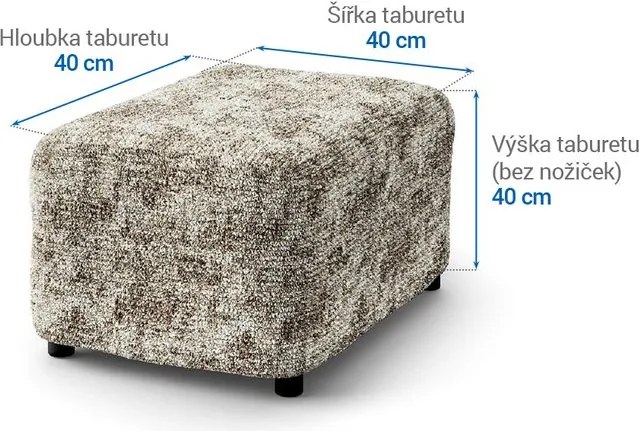 Gaico Huse bielastice MARMO bej taburet (40 x 40 x 40 cm)