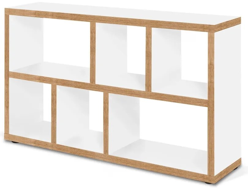 Bibliotecă albă/în culoare naturală 150x83 cm Berlin – TemaHome