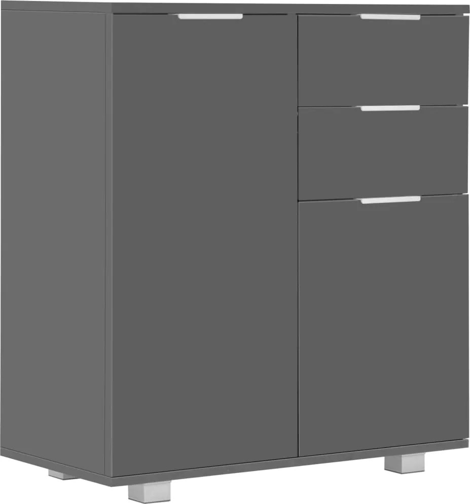 vidaXL Dulap, gri extralucios, 71x35x80 cm, lemn prelucrat