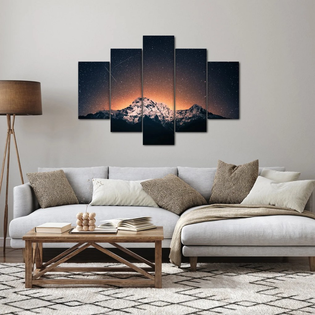 Tablou cu cerul nocturn cu munți (150x105 cm)