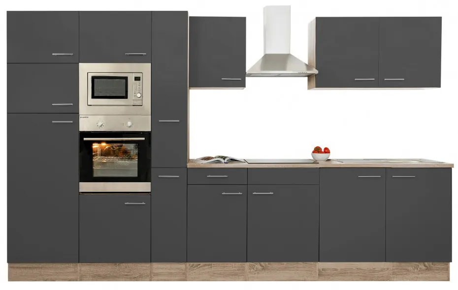 Mobilă de bucătărie Yorki 360, corp din stejar sonoma, cu față antracit satinat