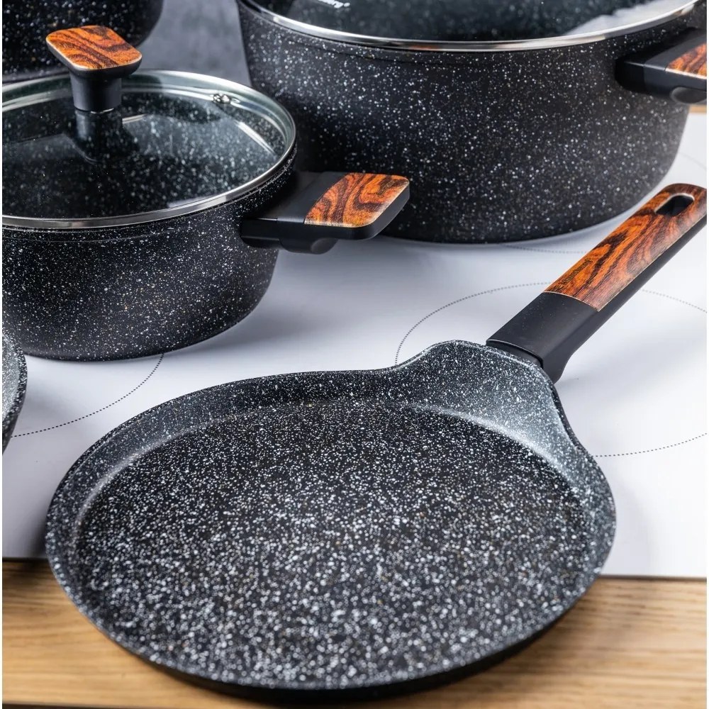 Set oale si tigai cu capace 16/20/24/28/24/24 CM Klausberg KB7831, antiaderente, curatare usoara