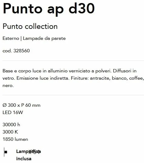 Aplica LED iluminat exterior ambiental Punto ap d30 cafenie