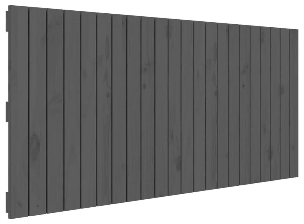 824870 vidaXL Tăblie de pat pentru perete, gri, 140x3x60 cm, lemn masiv pin