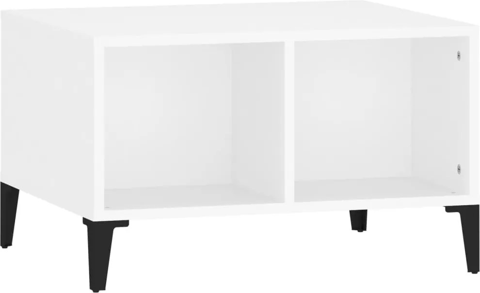 vidaXL Măsuță de cafea, alb, 60x50x36,5 cm, lemn compozit