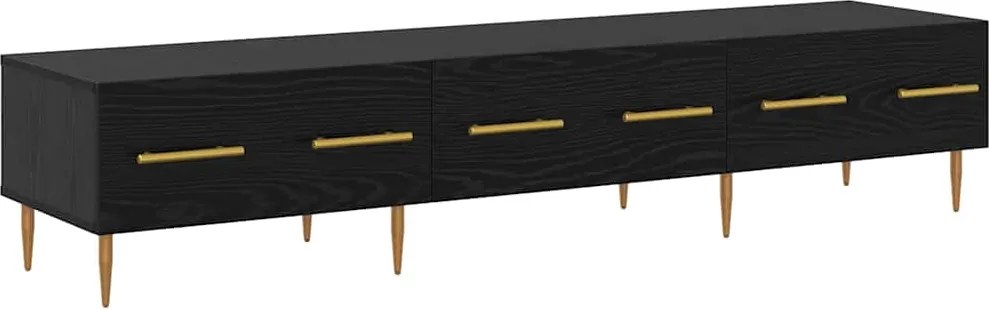 vidaXL Cabinet TV Stejar Negru 150 x 36 x 30 cm Lemn compozit
