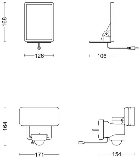 Philips TYLUS LED 6W 3,7V 3000K IP44 lampă solară de perete cu senzor
