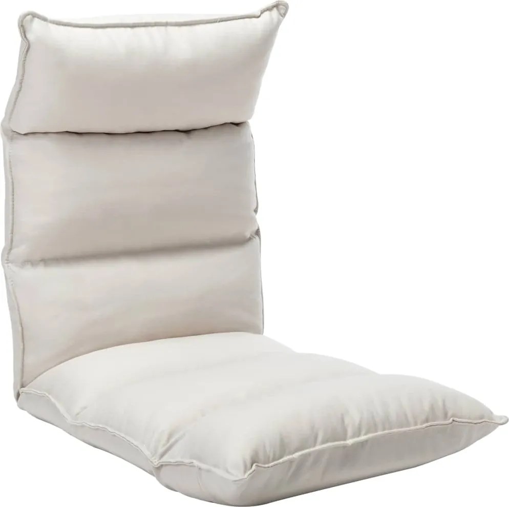 vidaXL Scaun de podea pliabil, crem, material textil