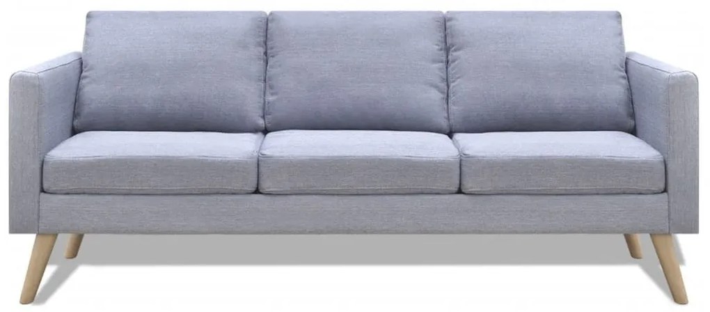 242219 vidaXL Canapea cu 3 locuri, material textil, gri deschis