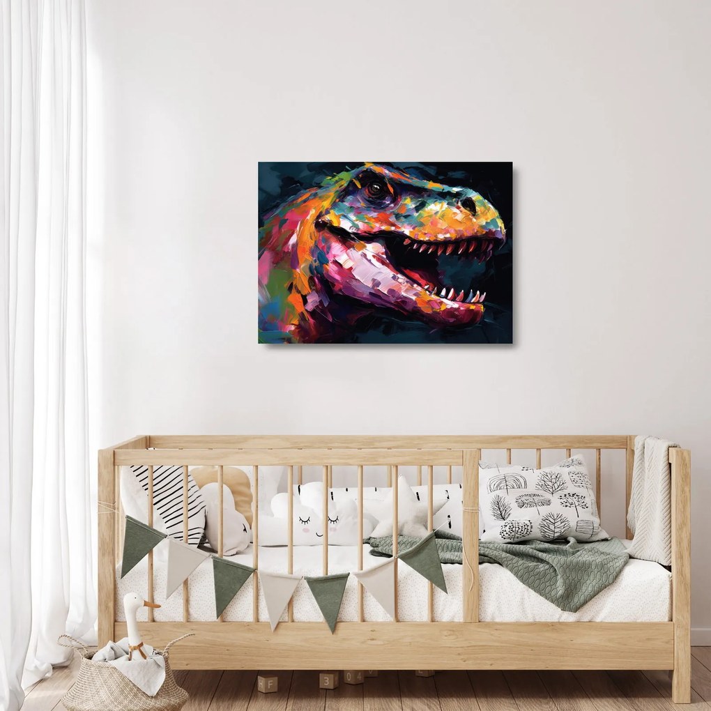 Tablou pe sticlă - Dinozaur, pictură (70x50 cm)