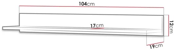 Raft de perete BASIC 12x104 cm stejar jackson hickory