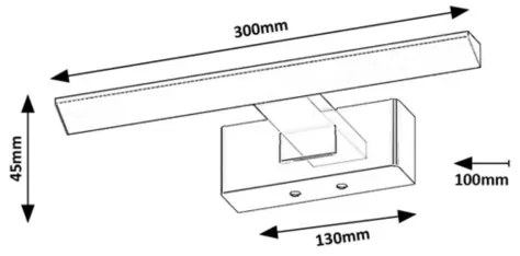 Rabalux 75024 - Aplică LED pentru oglindă de baie LORIC, LED/6W/230V, IP44, 30 cm, negru
