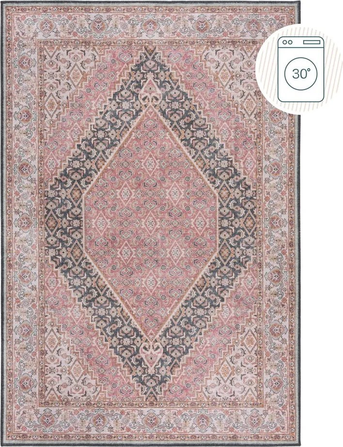 Covor roz lavabil 152x230 cm Briony Traditional – Flair Rugs