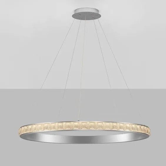 Lustra LED design circular, Otel, Argintiu, Cristal K9, ETEKEN NVL-9501216