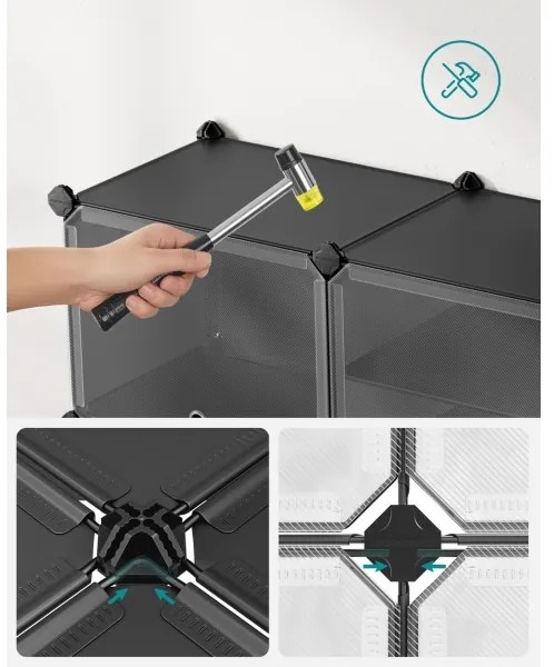 Raft modular cu compartimente BOXIFY, negru