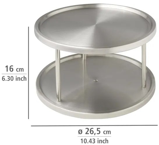 WENKO 2335100 - Carusel pentru dulap 26,5 x 15,5 cm, inox/argintiu