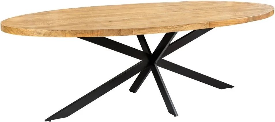 Masa de sufragerie ovala, Lemn de mango, Natur, GALAXIE 240cm