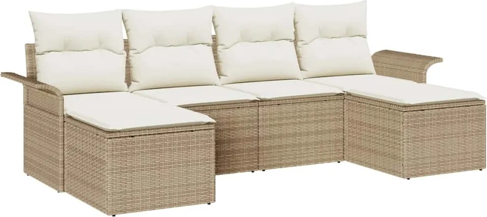 vidaXL Set de canapele pentru grădină 6 pcs Bej poliratan