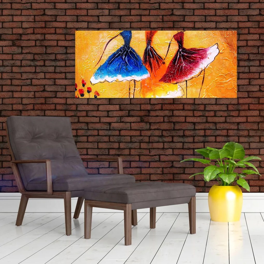 Tablou - Pictură în ulei, balerina (120x50 cm)