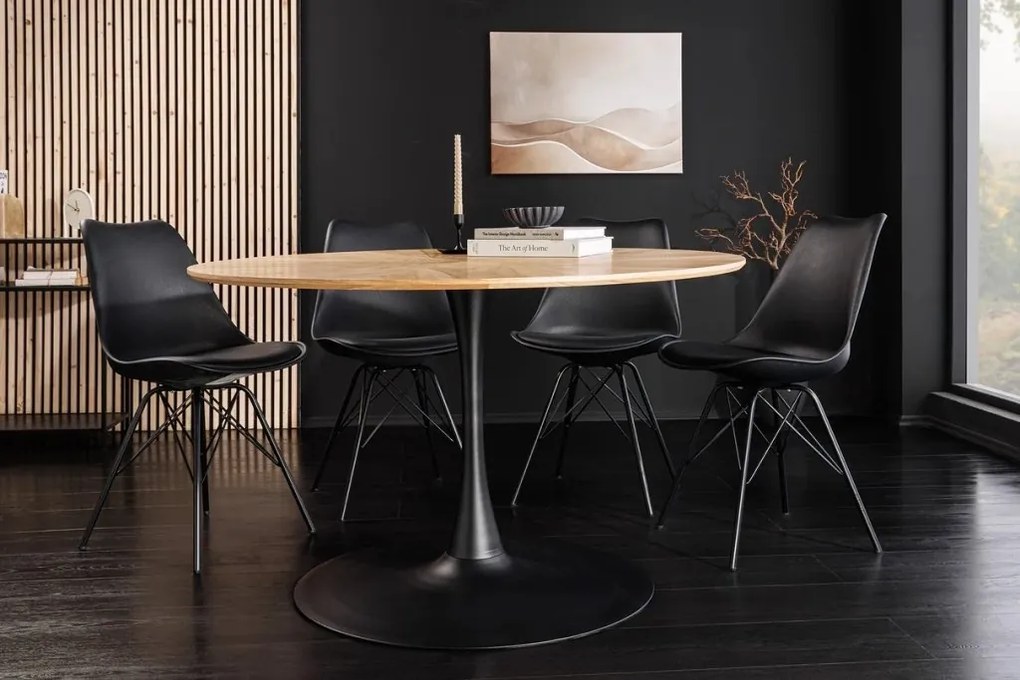 Masa rotunda cu furnir de stejar ATELIER 120cm