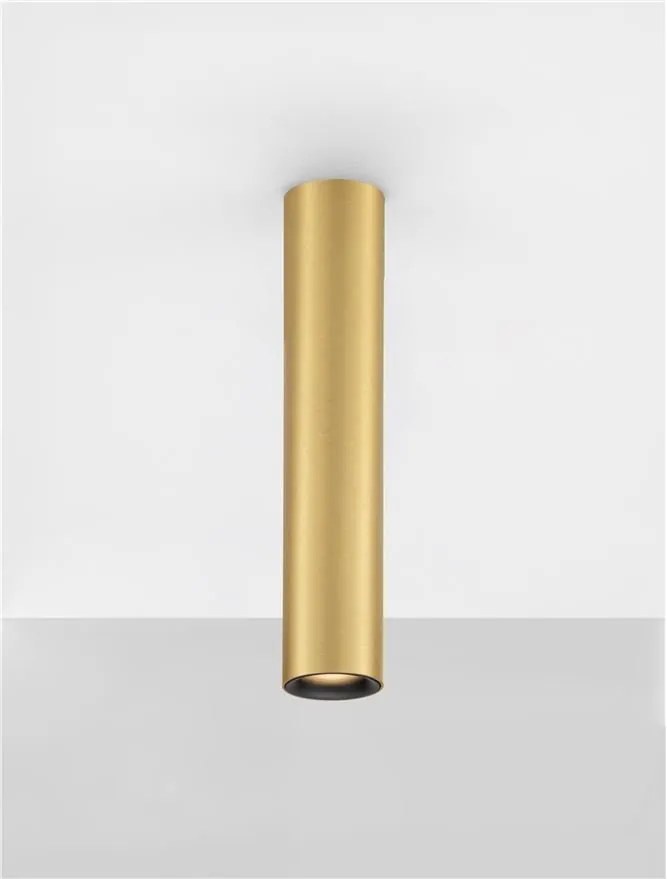 Spot aplicat LED design tehnic LUISA auriu mat, H-20cm
