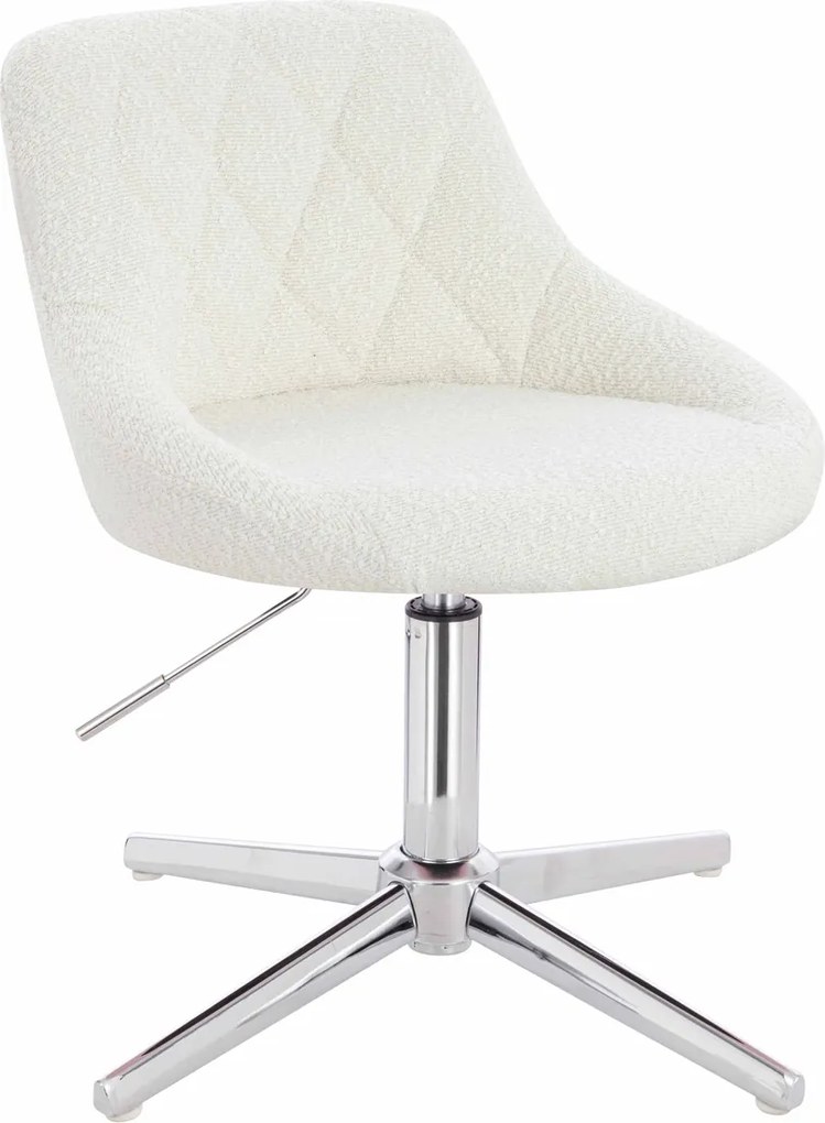 HR1054CROSS Scaun Crem Boucle cu Bază Cromata