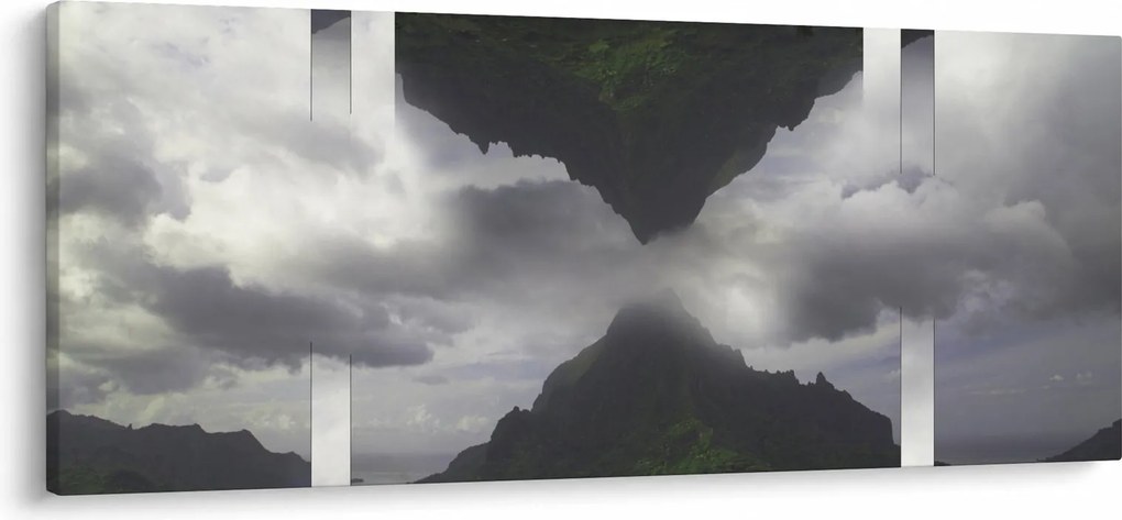 Tablou - Munții din Islanda, colaj geometric (120x50 cm)