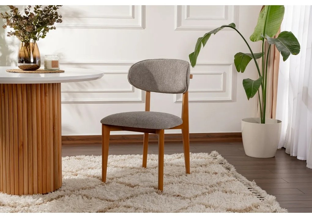 Set de scaune de sufragerie Lionte Grey și DarkOak, 2 buc.