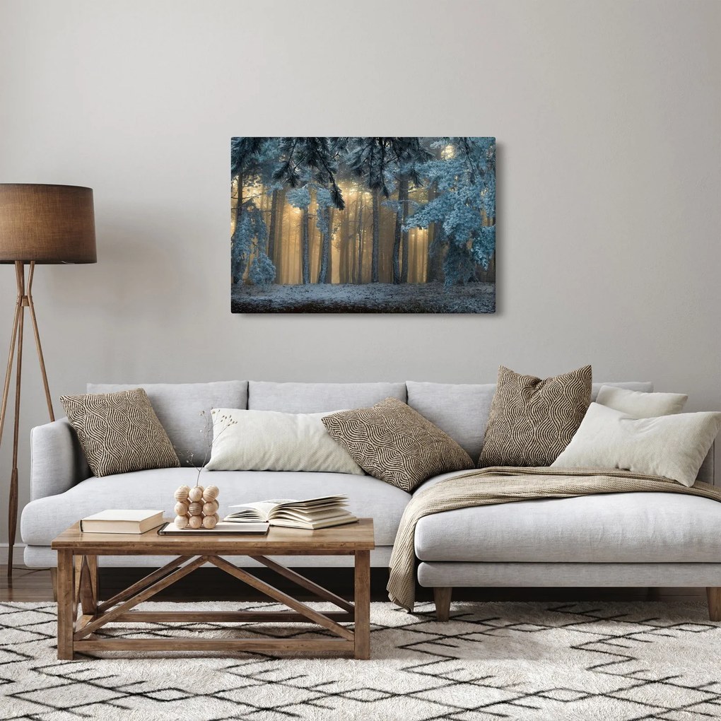 Tablou cu pădure înzăpezită (90x60 cm)