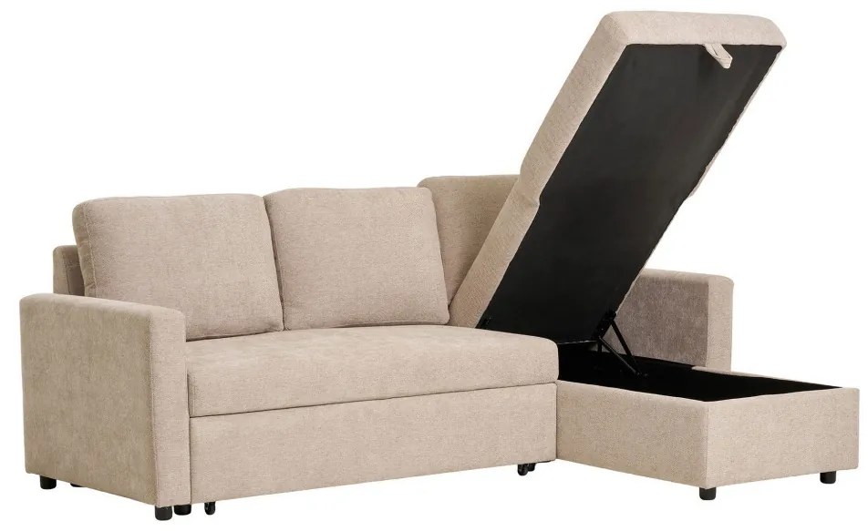 Canapea extensibilă Belfast, nisip închis, cu picioare naturale, HN1085