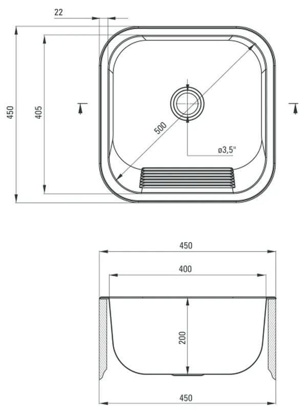 Chiuveta inox pentru gradina patrata cu picurator Deante