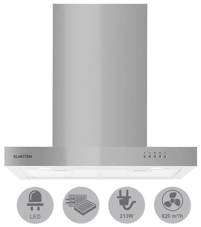 Zarah, hotă de aburi, kit de recirculare a aerului, 60 cm, 620 m³ / h, filtru activ de carbon