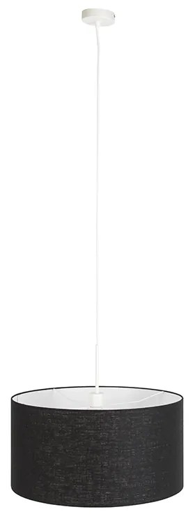 Lampă modernă cu pandantiv alb cu abajur negru 50 cm - Combi 1