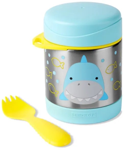 Caserolă termică cu lingură/furculiță ZOO 325 ml rechin Skip Hop