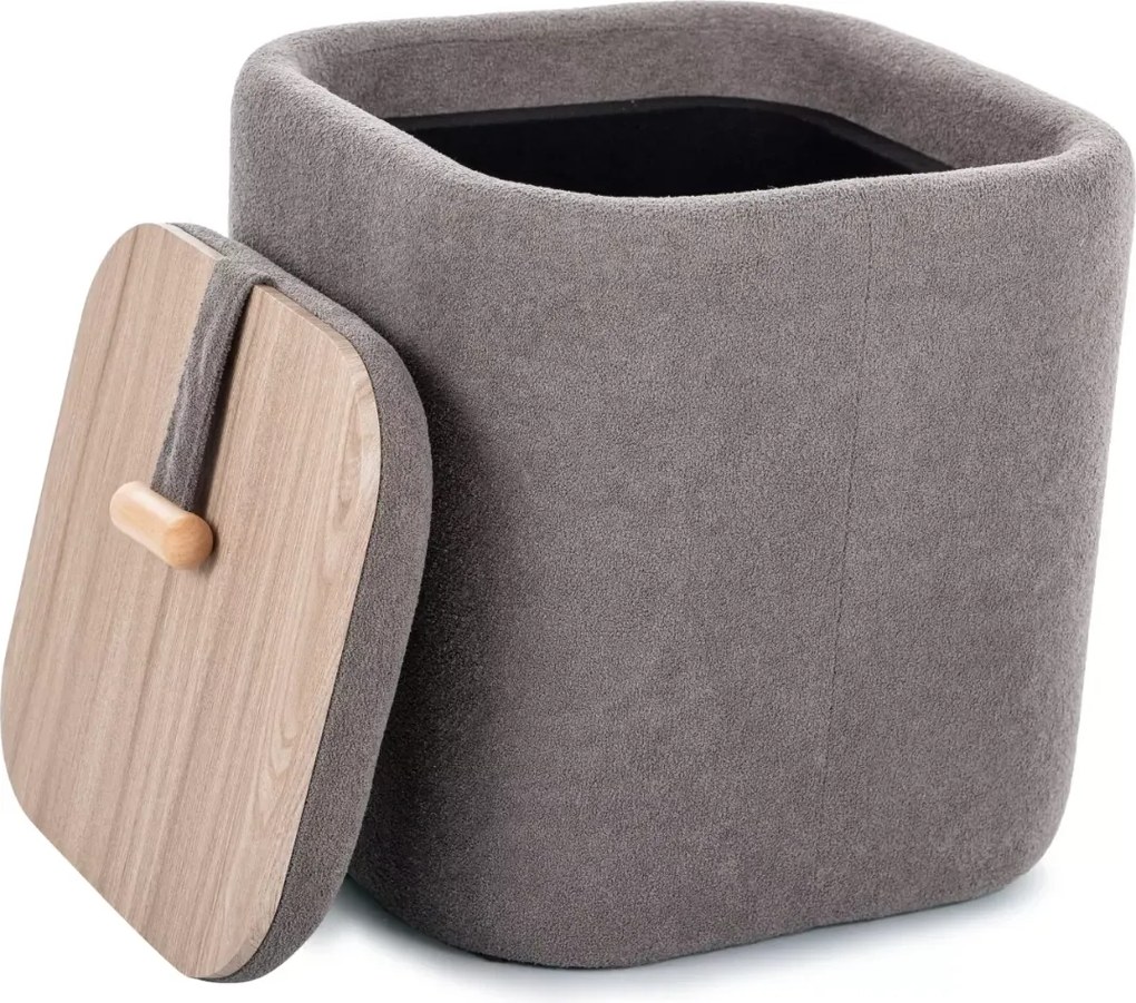 Taburet gri NAP cu spatiu de depozitare 37x37 cm