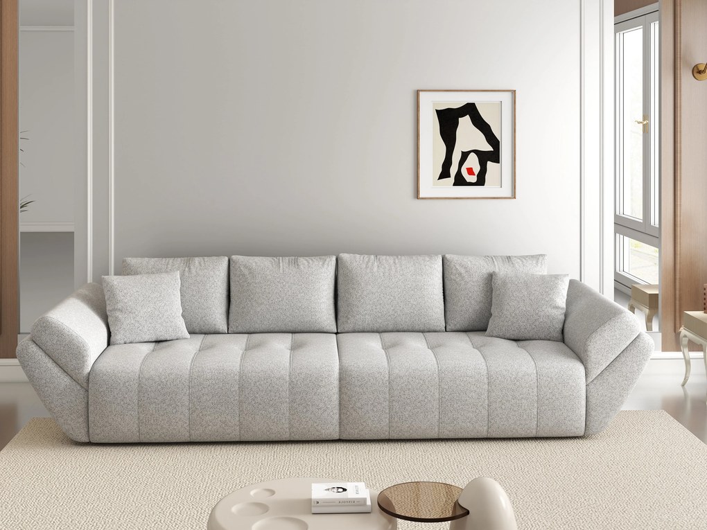 Canapea extensibilă dumonde cu ladă de depozitare si sezut confortabil din spuma high-density, Berlin Euphoria Dove 300x100 cm