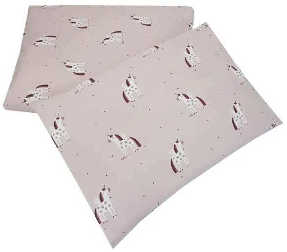 Lenjerie de pat din muselină de bumbac pentru pătuț UNICORN 2 piese EKO