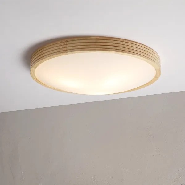Plafonieră NATURAL MODERN SLIM 3xE27/15W/230V Ø 47,5 cm, finisaj pin