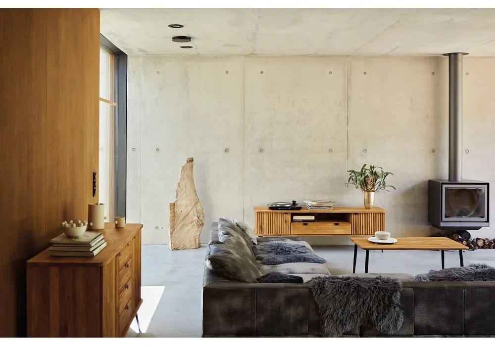 Măsuță de cafea din lemn de stejar 90x90 cm Kula – The Beds