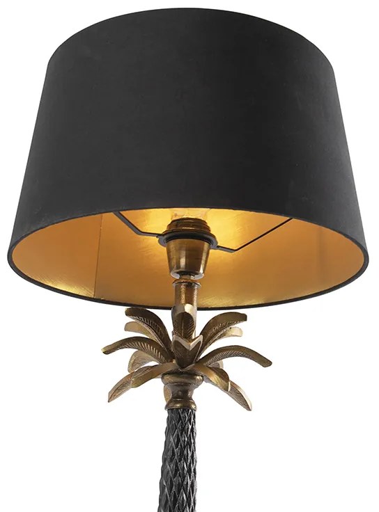 Lampă de masă Art Deco bronz cu abajur negru 35 cm - Areka