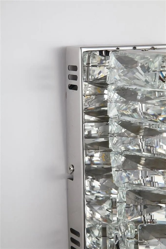 Aplica de perete metal cromat si sticla LED Modena