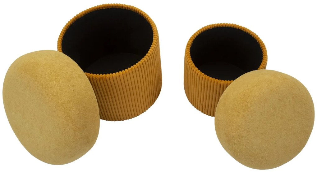 Mauro Ferretti Puff cu Depozitare Set 2 Buc cm Ø 42x44-35x36 | Aosom Romania