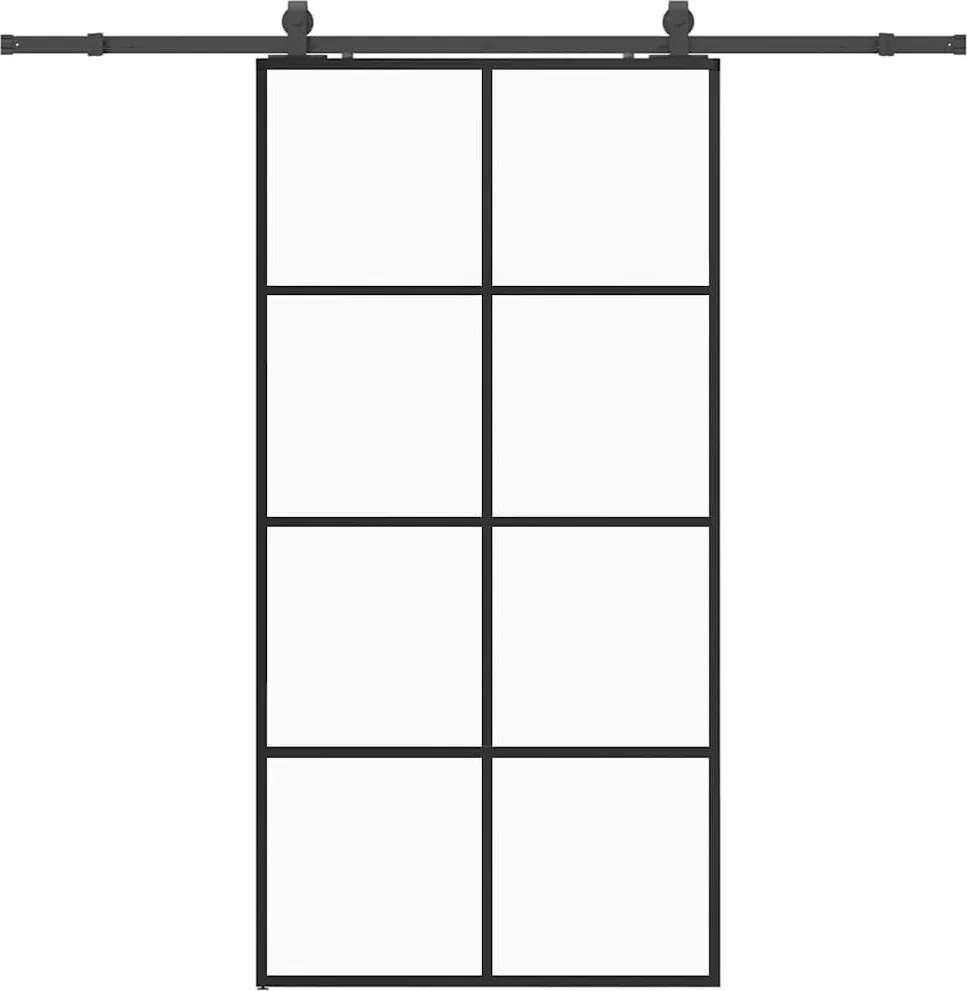 vidaXL Ușă glisantă cu set de feronerie neagră 102,5x205 cm Sticlă ESG