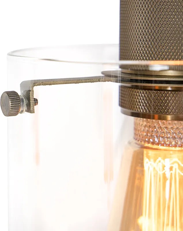 Lampă suspendată scandinavă bronz cu sticlă 4 lumini - Dome