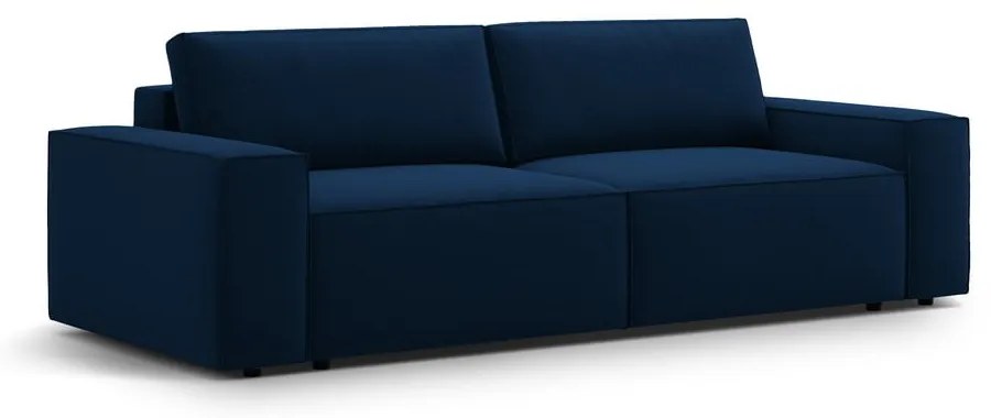 Canapea albastru-închis extensibilă/cu spațiu de depozitare cu tapițerie din catifea 247 cm Jodie – Micadoni